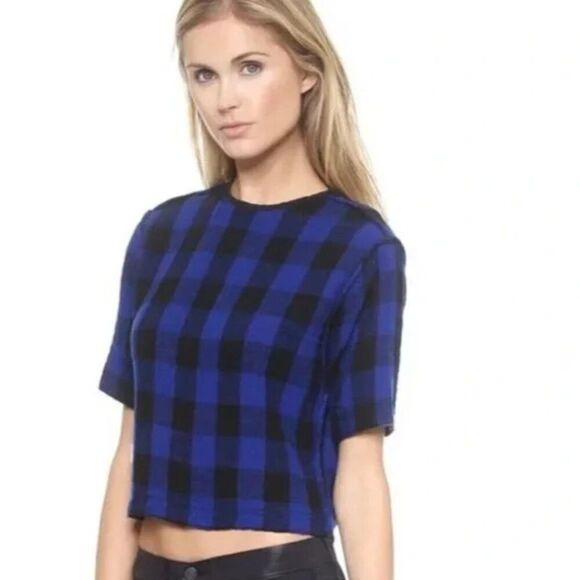 rag & bone Buffalo Check Reversible Crop Top S - Picture 5 of 6